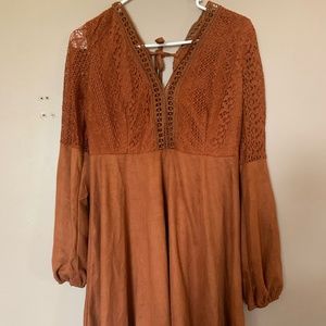 Burnt Orange Boho Dress NWOT